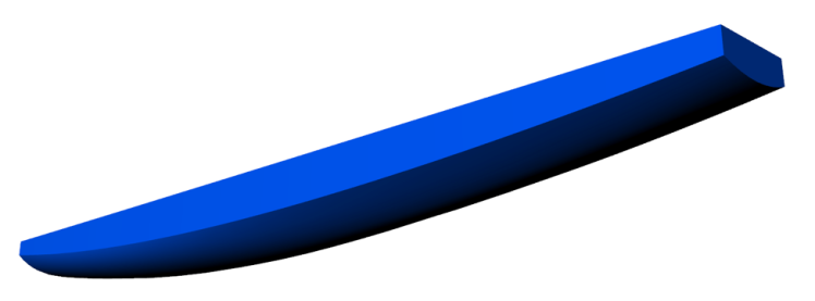 Figure 1 - Render from 3D CAD model of 2014 UBC SailBot hull
